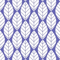 Leaves Very Peri White Modern tapet