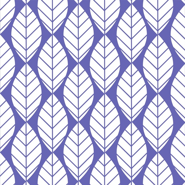 Leaves Very Peri White Modern