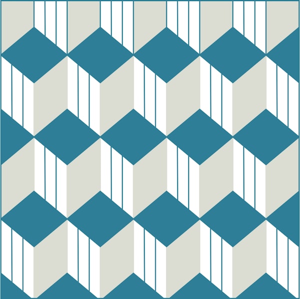 Jade Sage Cube Pattern Grid 50