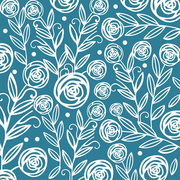Jade Green Rose Floral pattern
