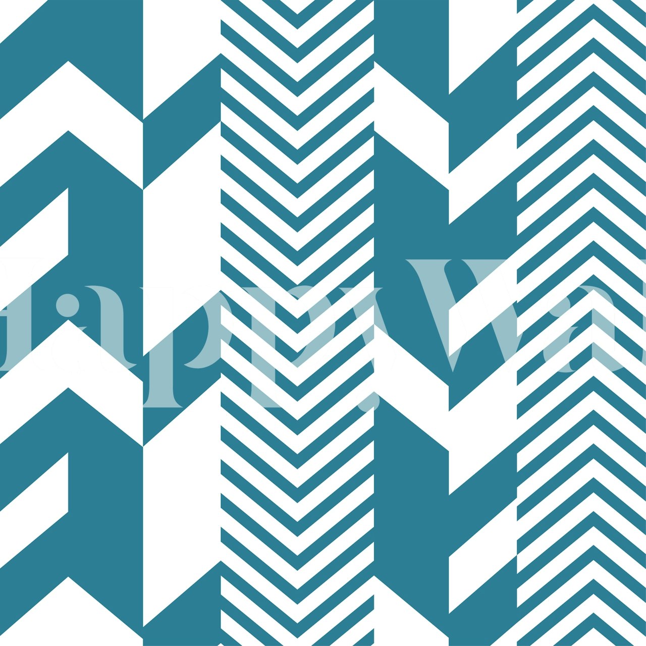 Minimal Scandi Teal Blocks tapeta prikazana u sobi