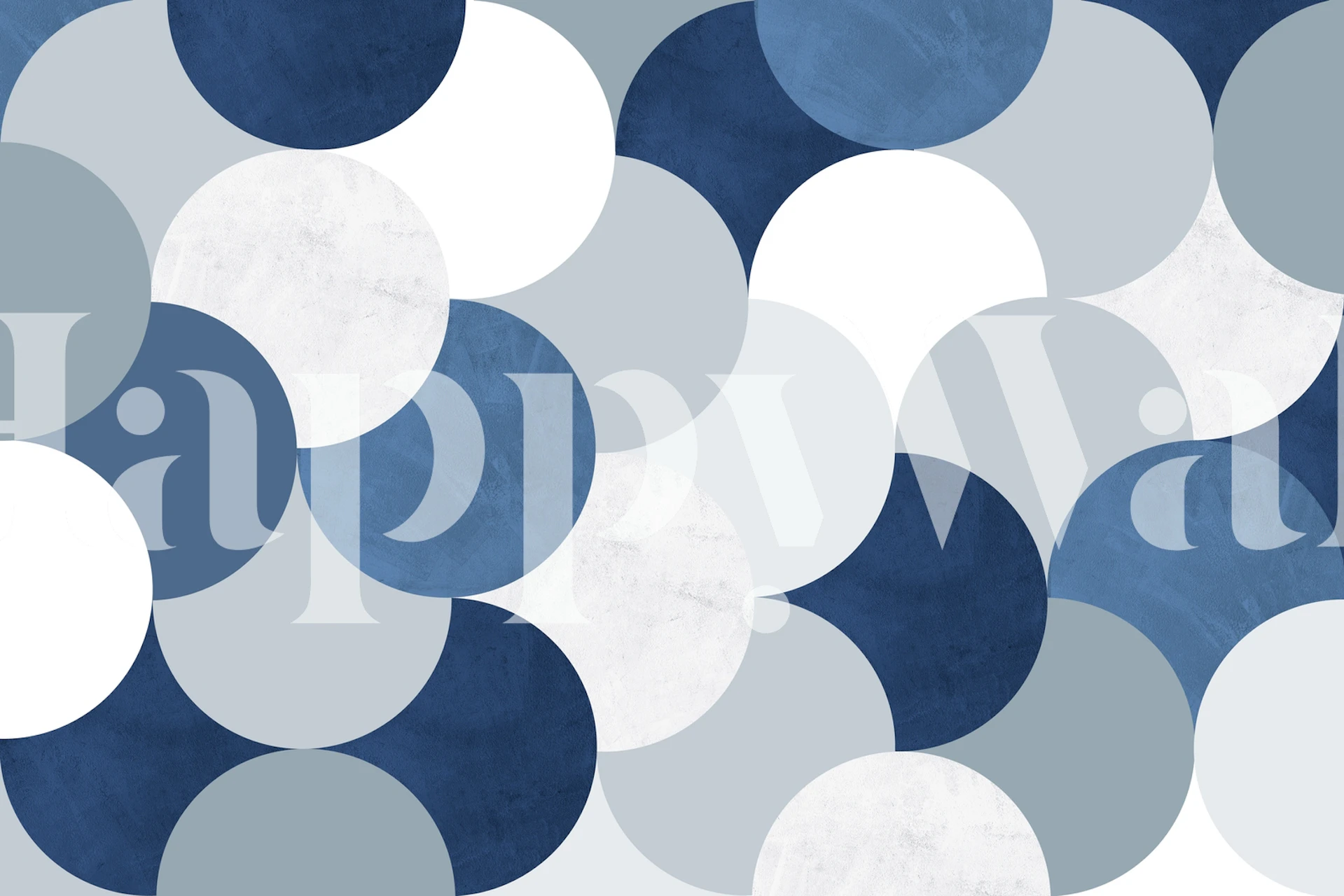 Blue and white abstract circle pattern wallpaper