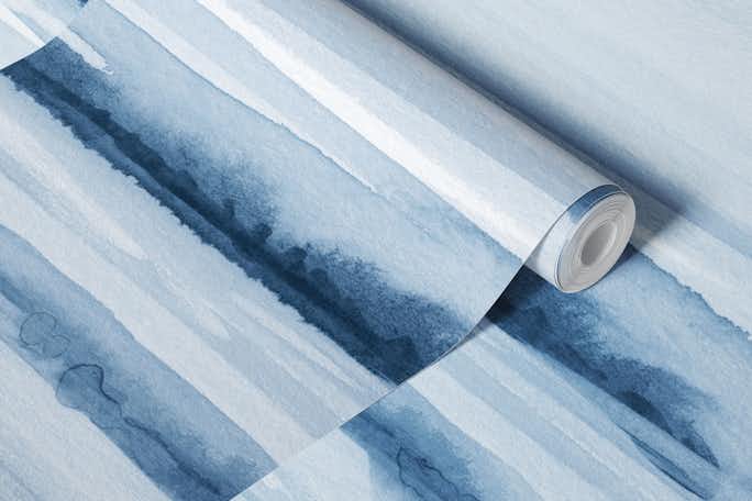 Blue watercolor strokeswallpaper roll