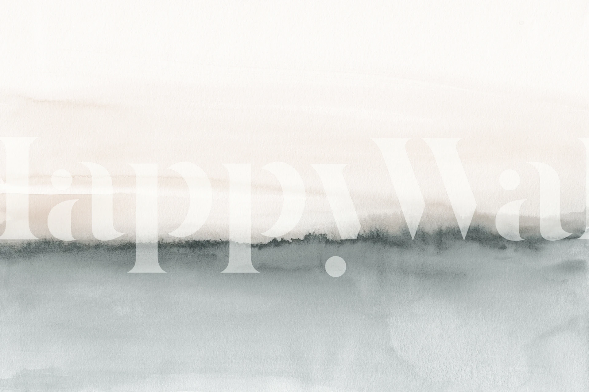 Abstract grayish watercolor landscape wall mural for a serene room ambiance