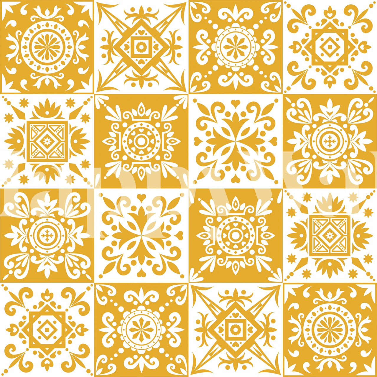 Saffron Yellow White Spanish tapeta w pokoju