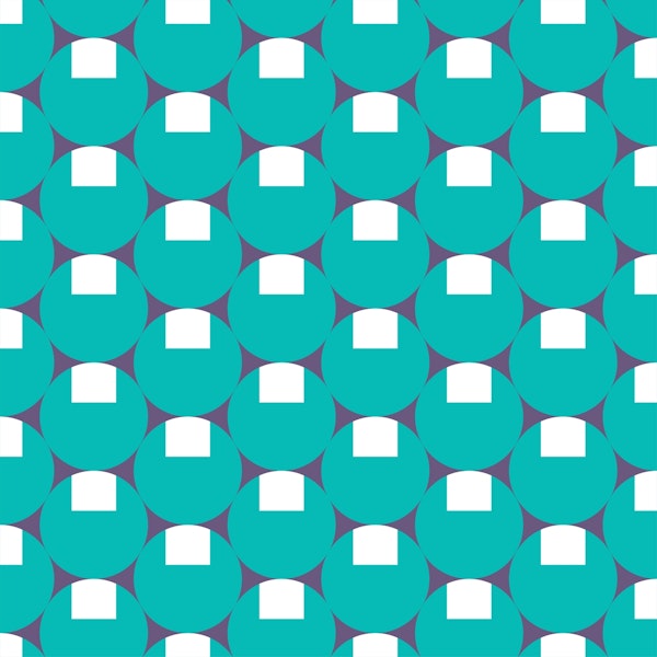Cyan Very Peri Retro Mod Grid