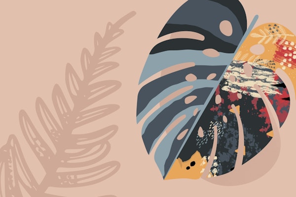 Retro tropical art wall