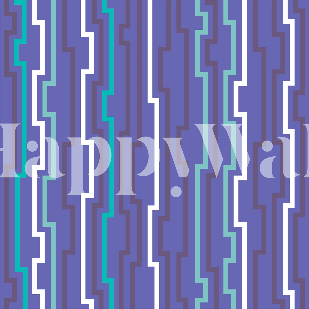 Geometric Aqua Purple Cyan tapet i et rom