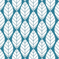 White Green Leaf Pattern tapet