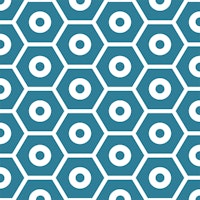 Geometric Hexagon Pattern Teal carta da parati