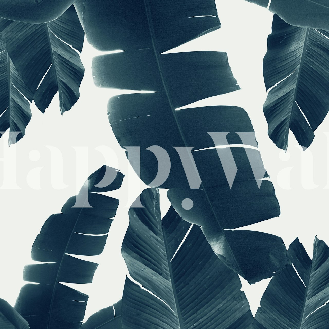 Banana Leaves Green Blue 2 wallpaper in room