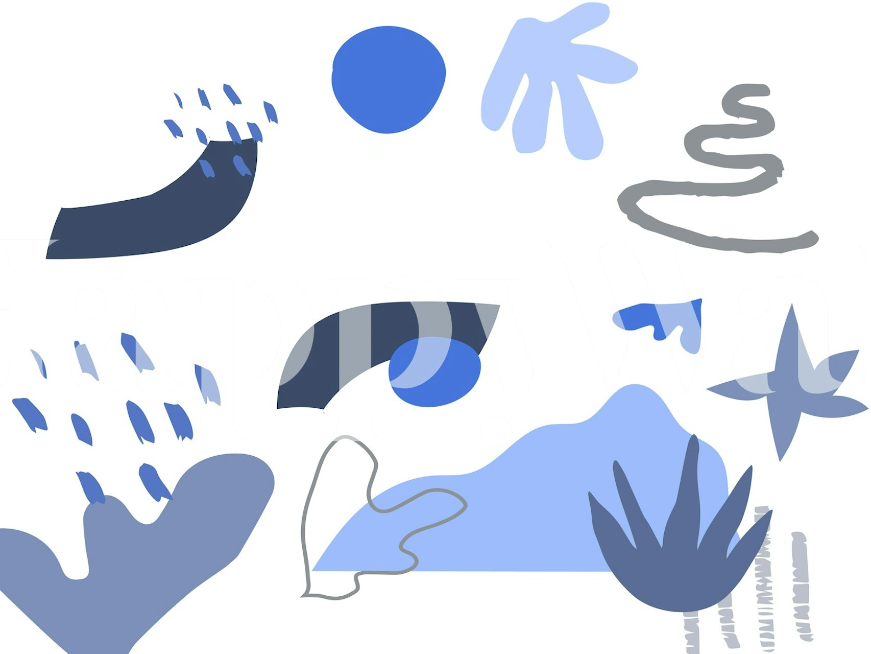 Matisse Inspired Mountains wallpaper in a room