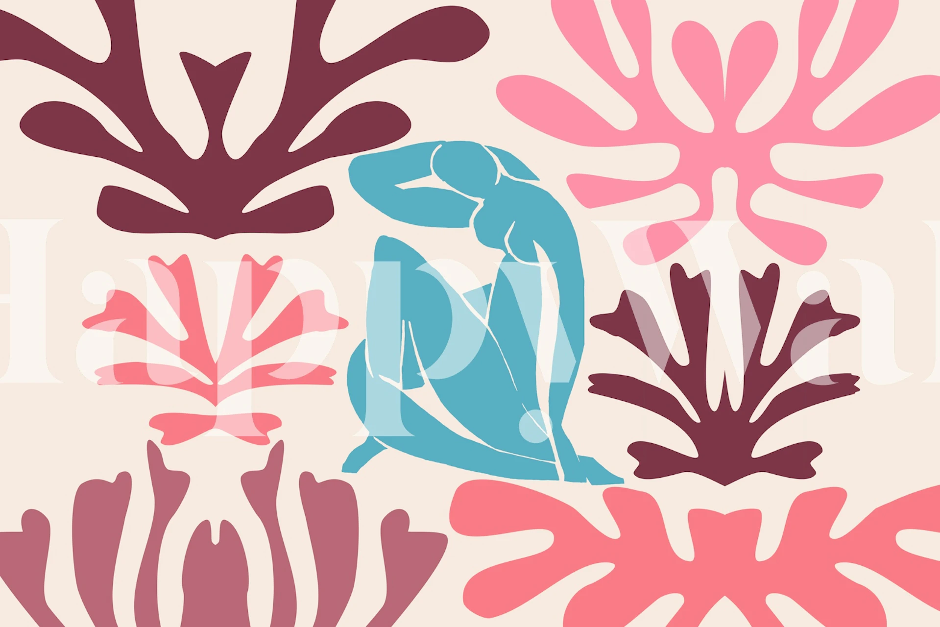 Matisse inspired wallpaper in a room