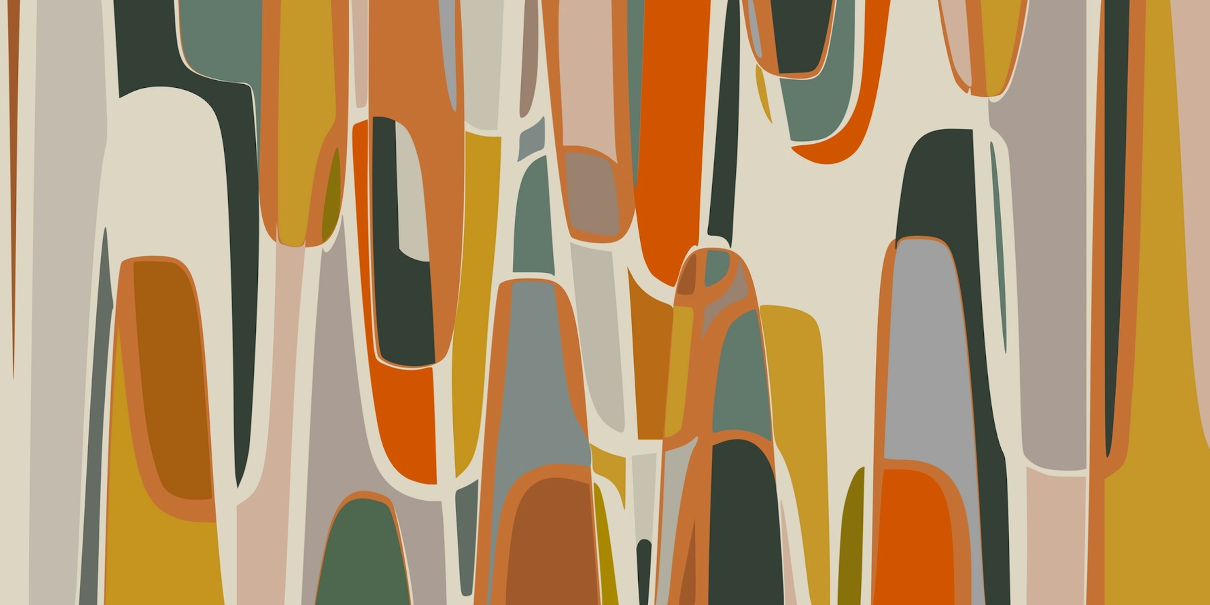 Transformative Digital Art 'Rounded Tips' Wallpaper from Happywall