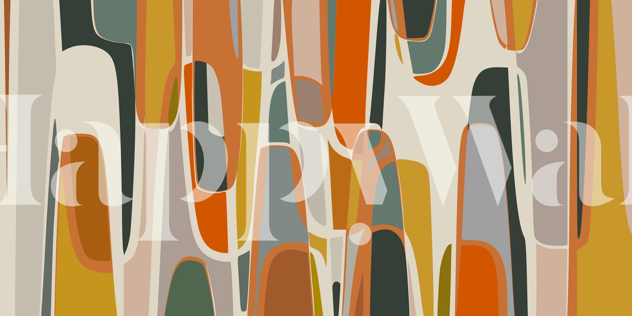 Abstract digital art wallpaper - Rounded Tips wall mural displayed