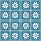 Floral Pattern Dark Teal Blue