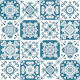 Alhambra White Teal Pattern