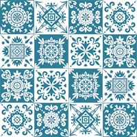 Alhambra White Teal Pattern tapeta