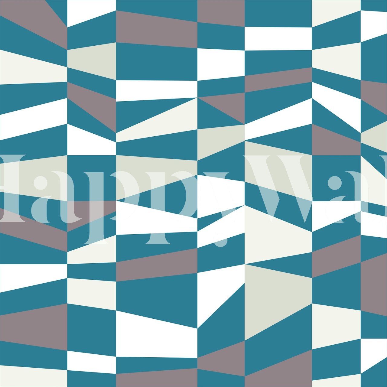 Geometric blue and white blocks wallpaper