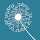 Dark Green Blue Dandelion