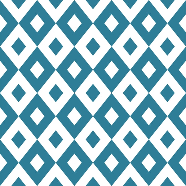 Retro 60s Rhombus Teal White