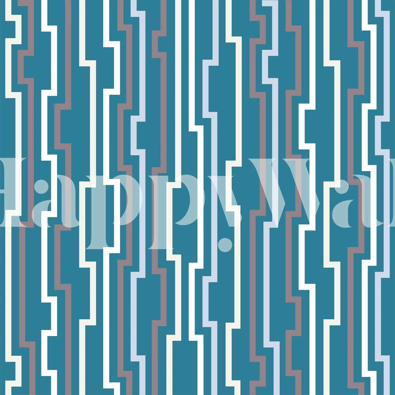 Teal Blue Green Stripes tapetti huoneessa