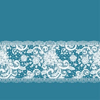 Teal Blue White Lace Classic ταπετσαρία