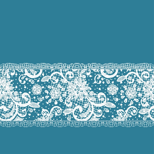 Teal Blue White Lace Classic