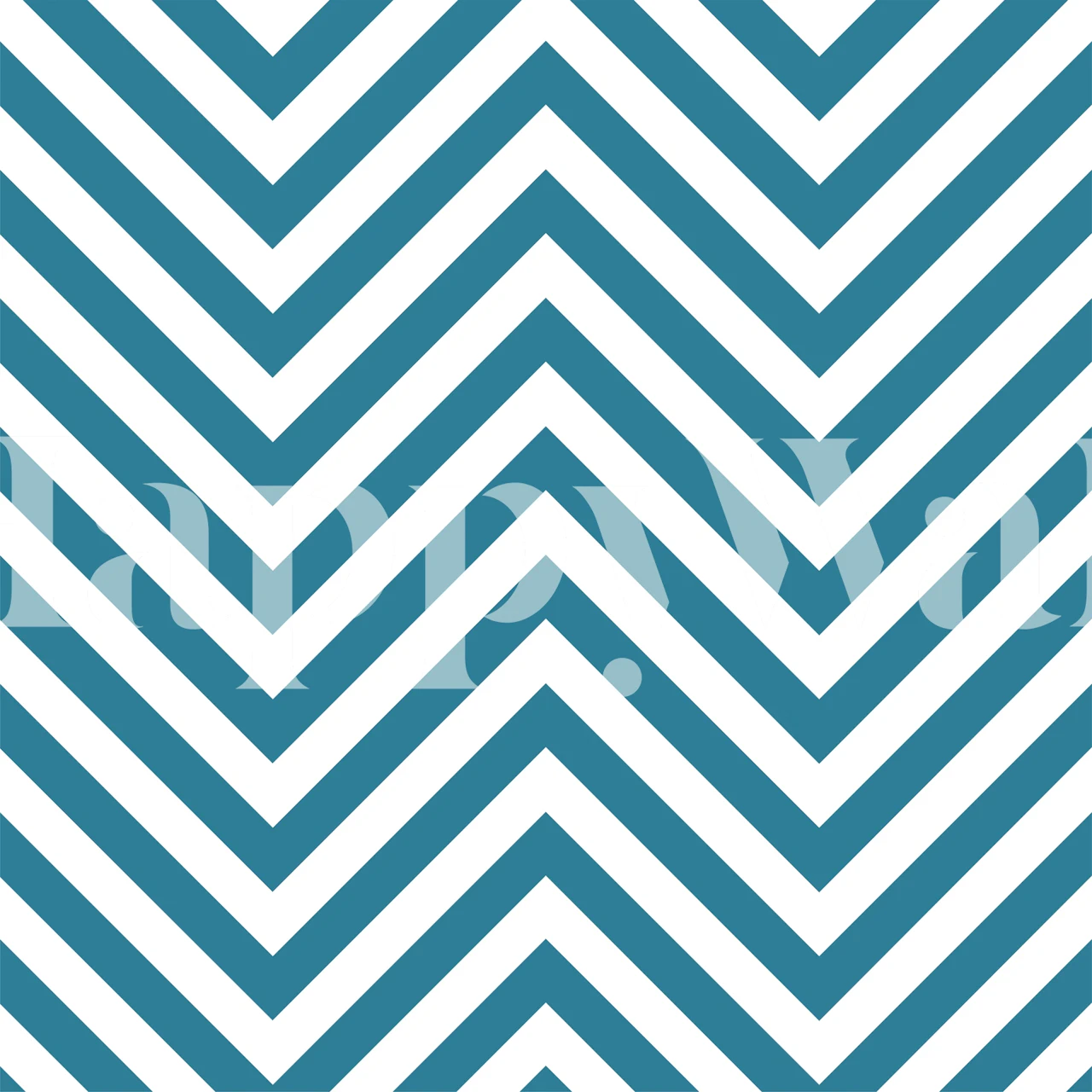 Teal and white chevron pattern wallpaper design