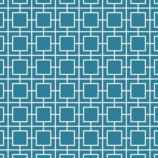 Greek Key Oriental Teal Square