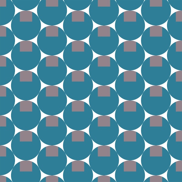 Vintage Dark Teal Circle 60s