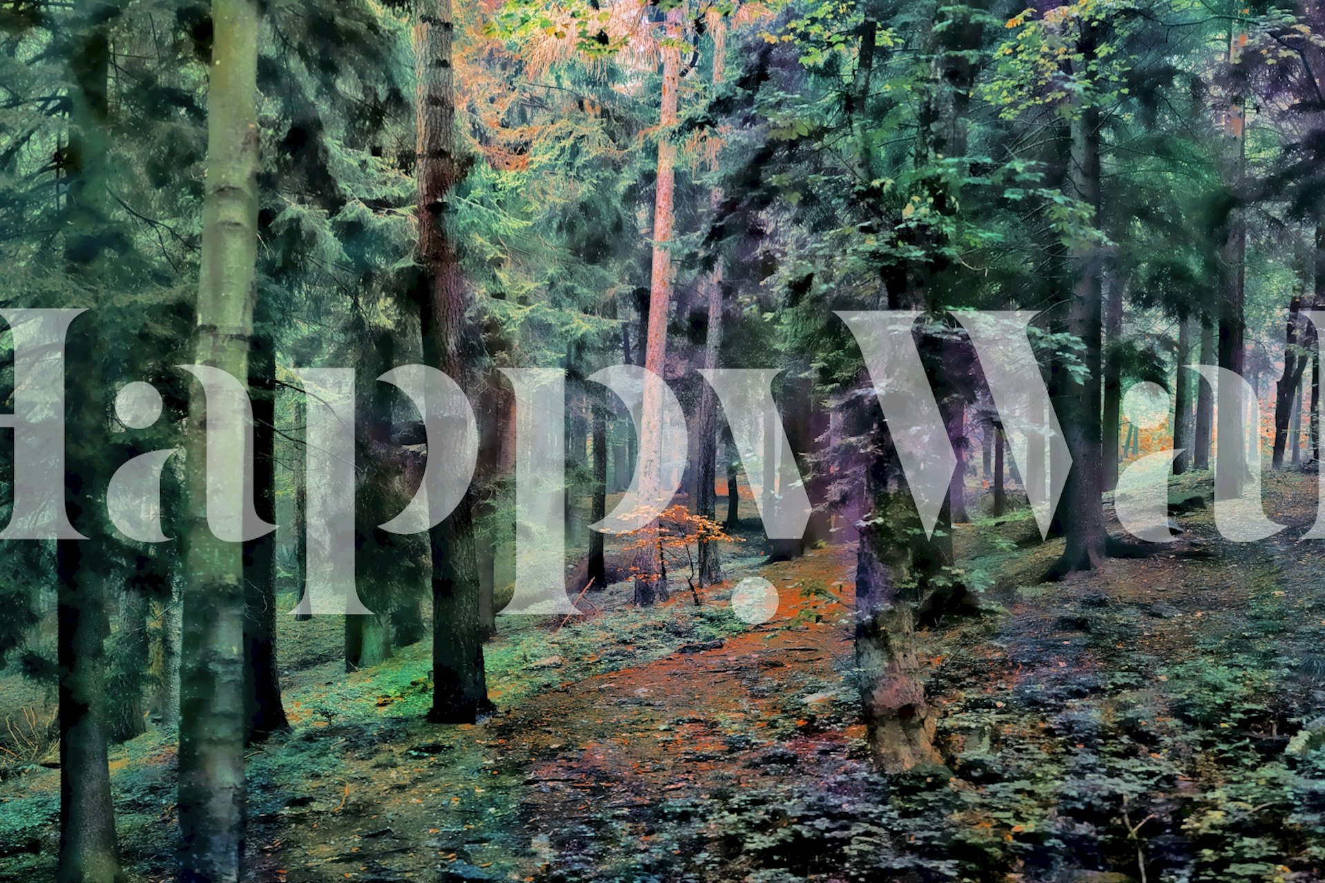 Forest Walk behangontwerp in een kamer