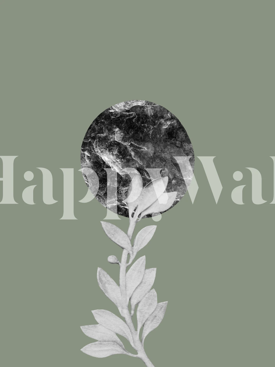 Papier peint Marble Leaf Glam 2 dans une pièce