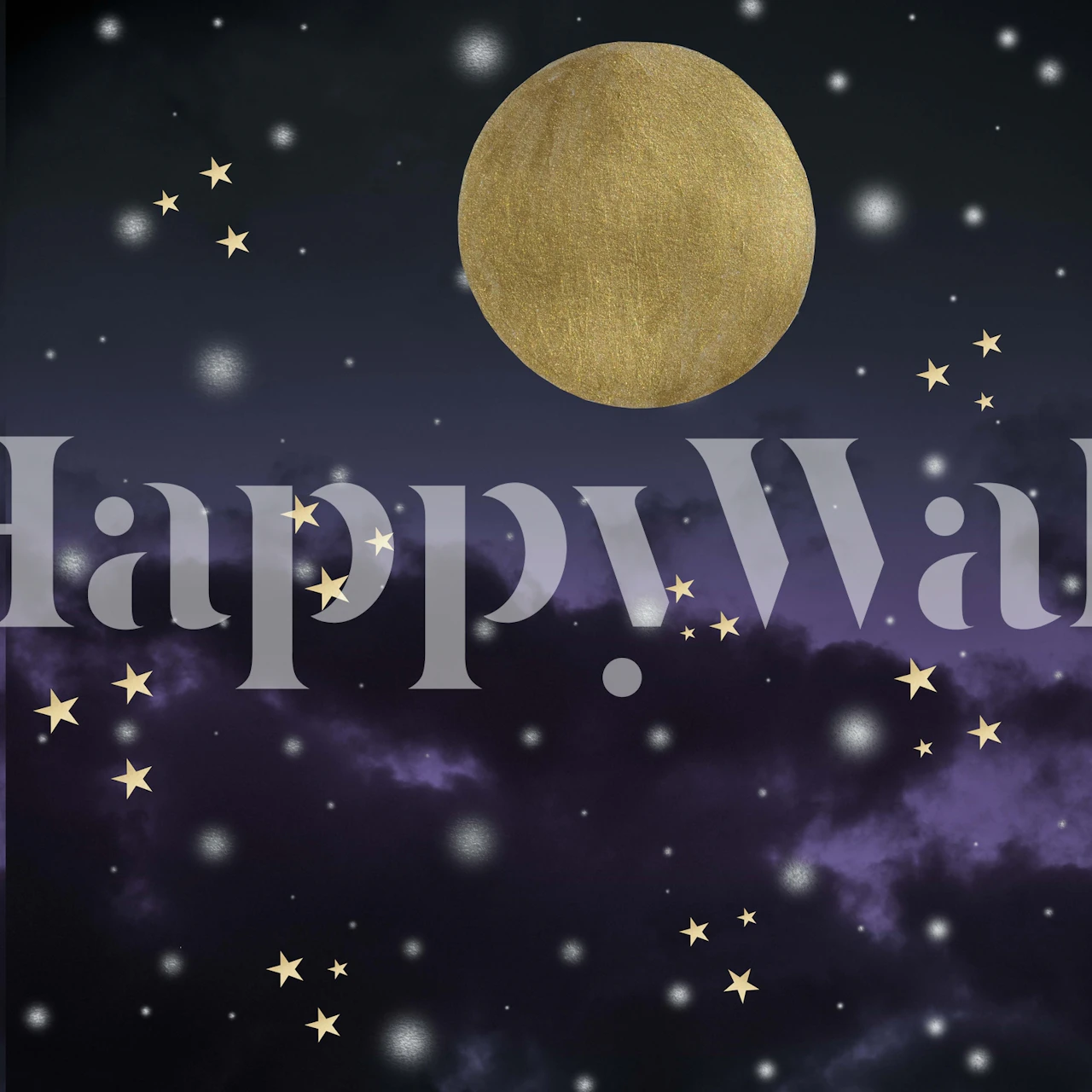 Cloudy Purple Midnight Blue 1 wallpaper in a room