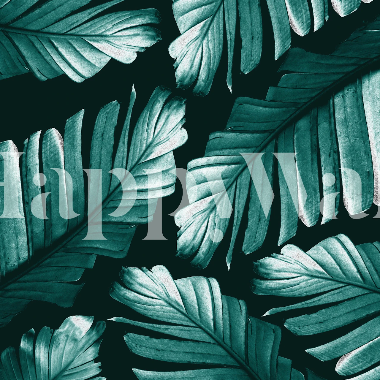 Tropical banana leaves wallpaper in a room