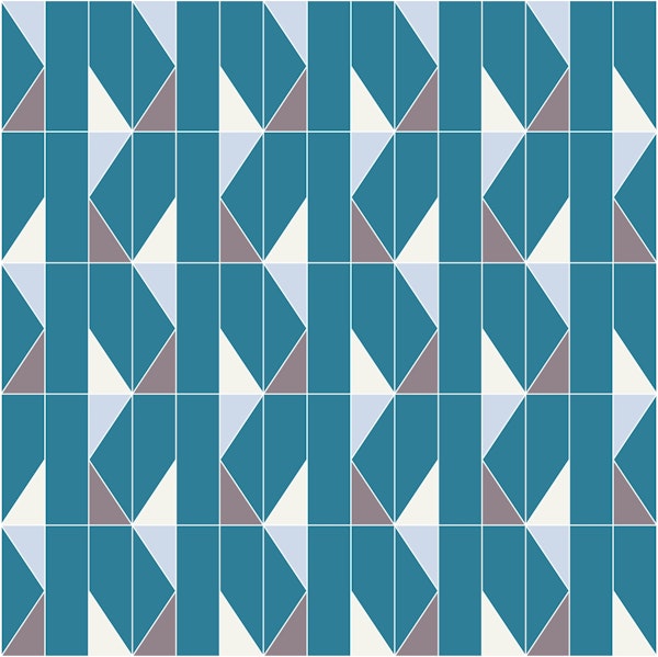 Triangle Pattern Teal White
