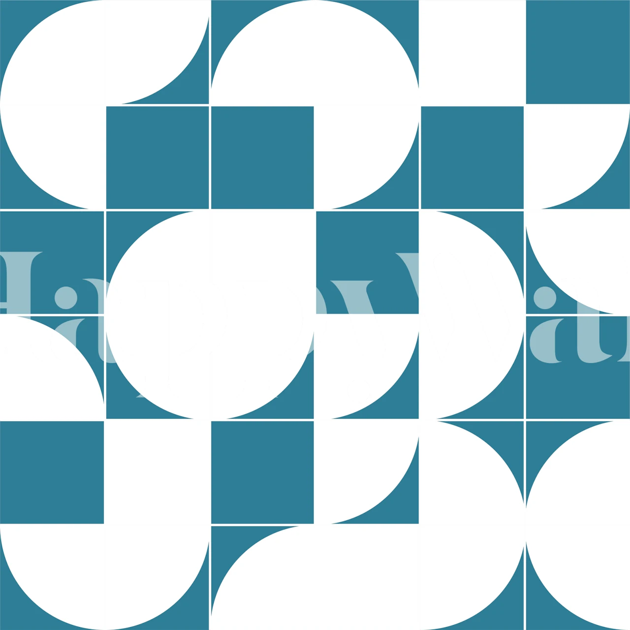 Papel de parede Geometric Circle Blue White em um quarto