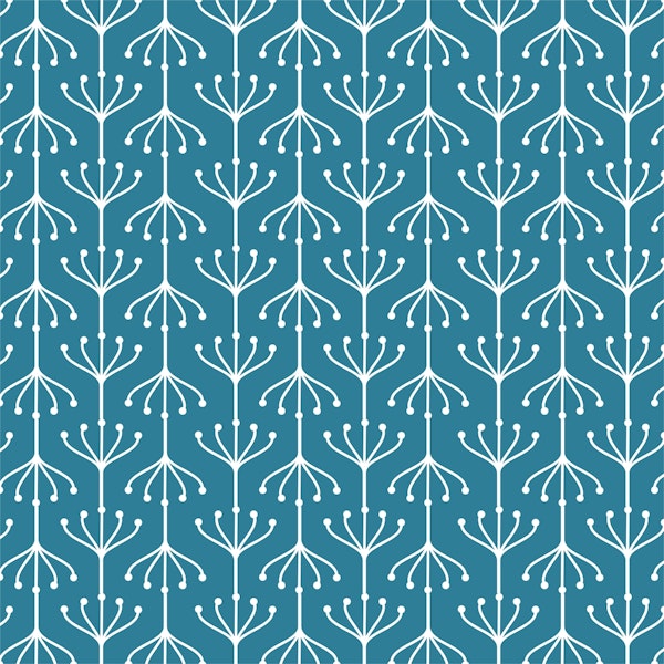 Plant Ornament Teal Minimal
