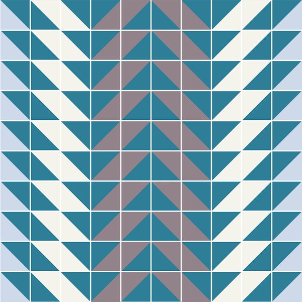 Geometric Teal Taupe Sea