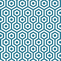 Teal White Hexagon Pattern wallpaper