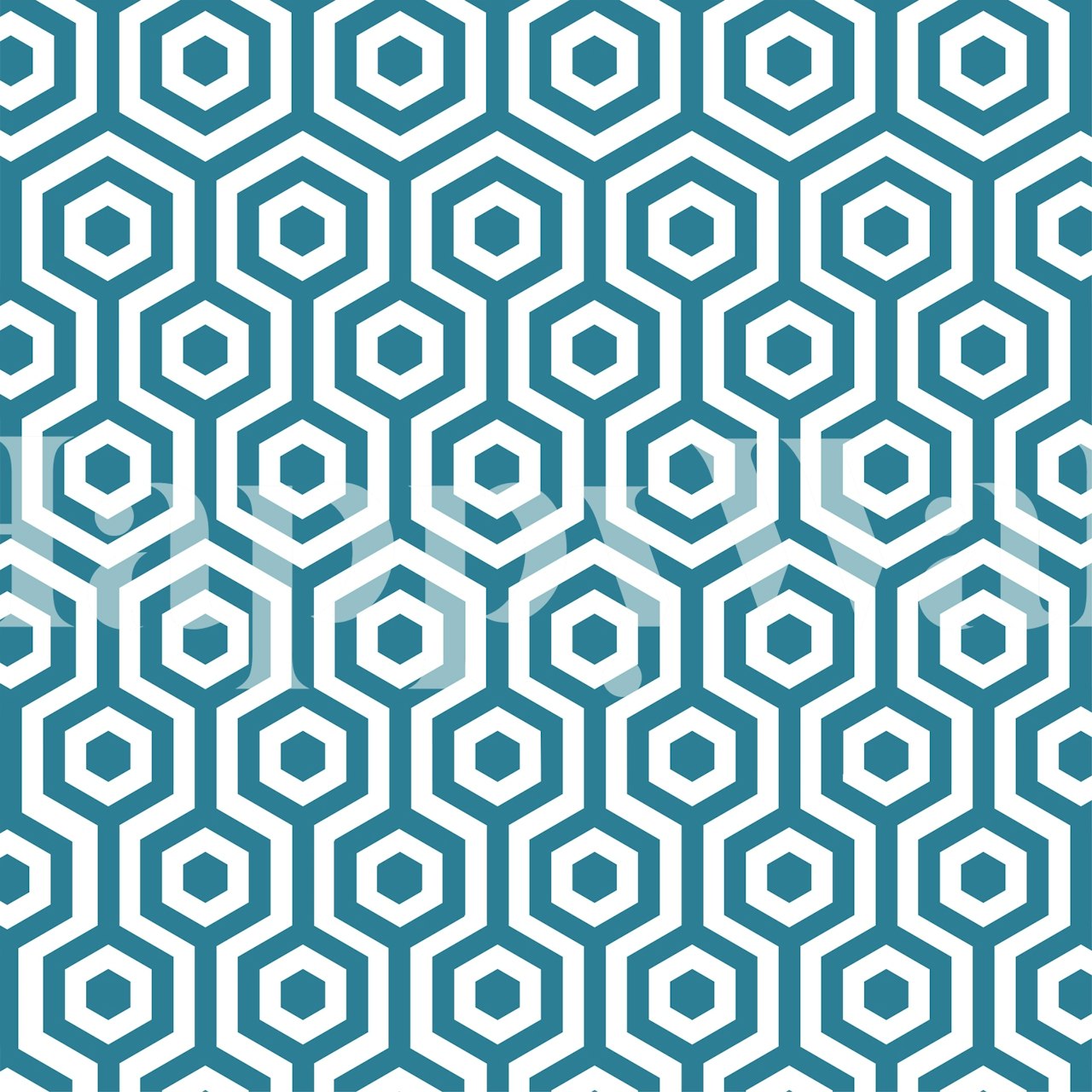 Teal and white geometric hexagon wallpaper