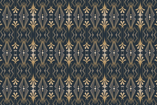 Art Deco Retro Gold Emerald