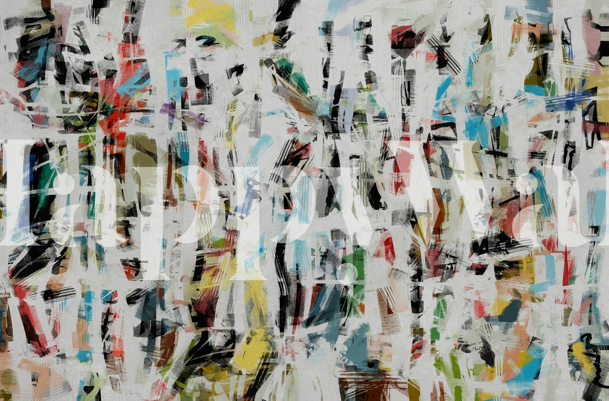 Colorful abstract brush stroke pattern wallpaper