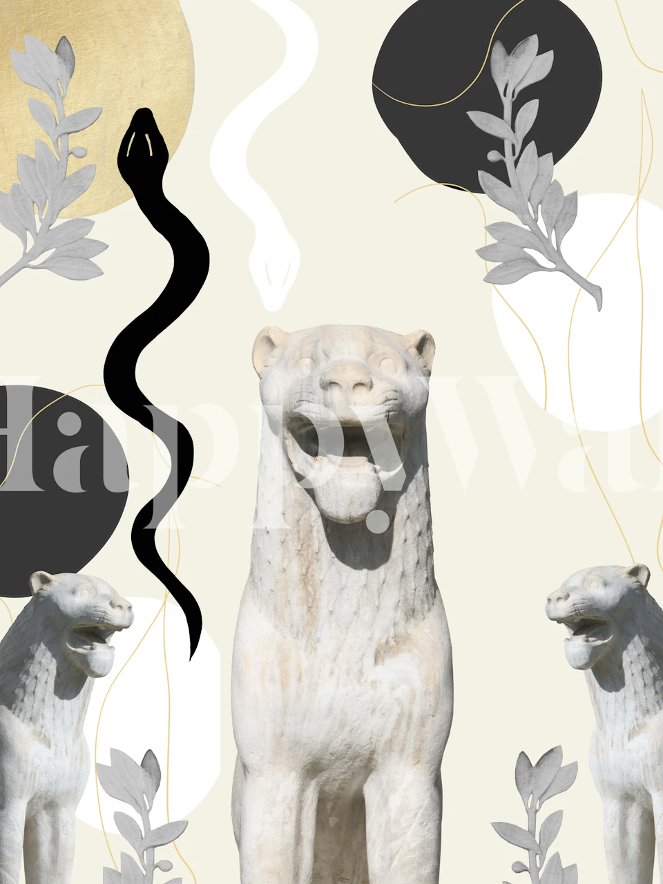 Lion Snake Finesse 1 wallpaper displayed in a room