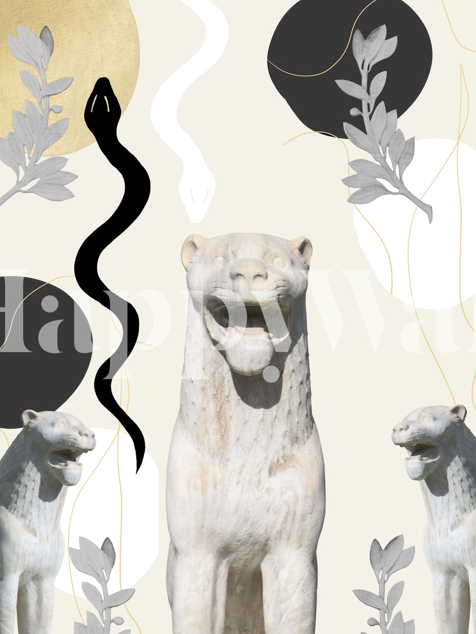 Lion Snake Finesse 1 tapet uppvisad i ett rum