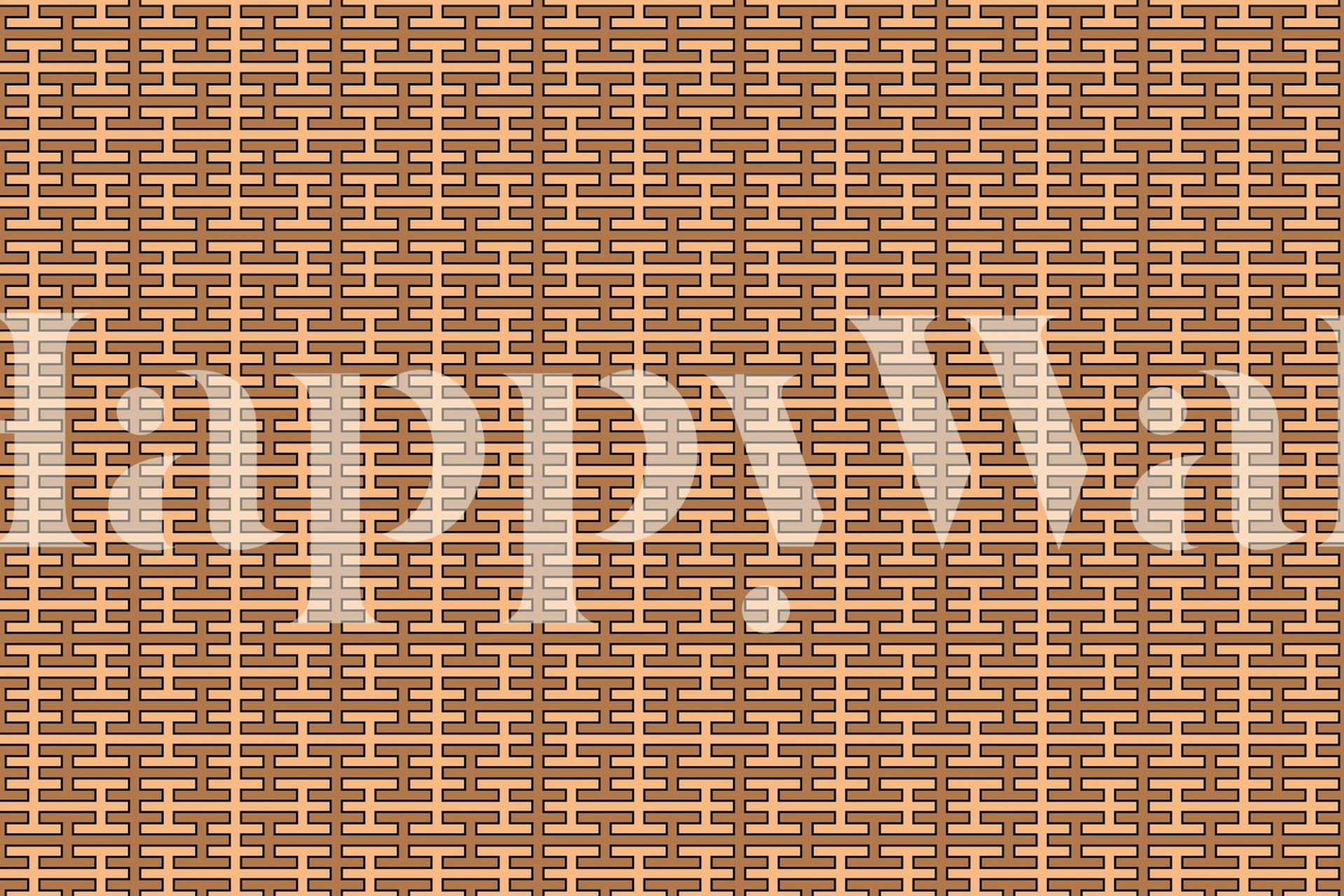 Ethno Glyphs Terracotta wallpaper design in a room