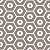 Taupe White Hexagon Pattern carta da parati