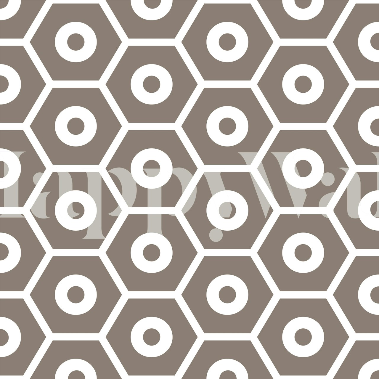 Taupe ja valkoinen kuusikulmio kuviollinen seinämaalaus