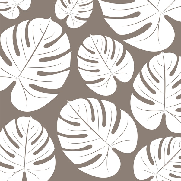 White Palm Leaves Taupe Ash