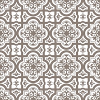 Mexican Ornaments Beige White tapet